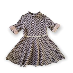 JANIE and JACK knit fur cuff dress